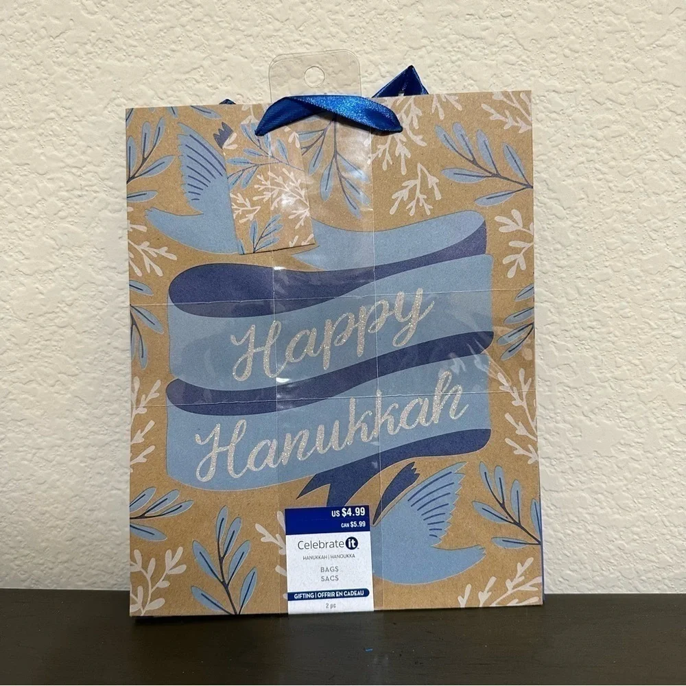 Celebrate It Happy Hanukkah Gift Bags 6 Packs 12 Bags Jewish Holiday Menorah